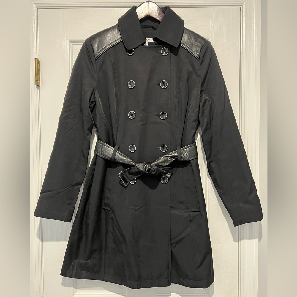 DKNY black trench coat